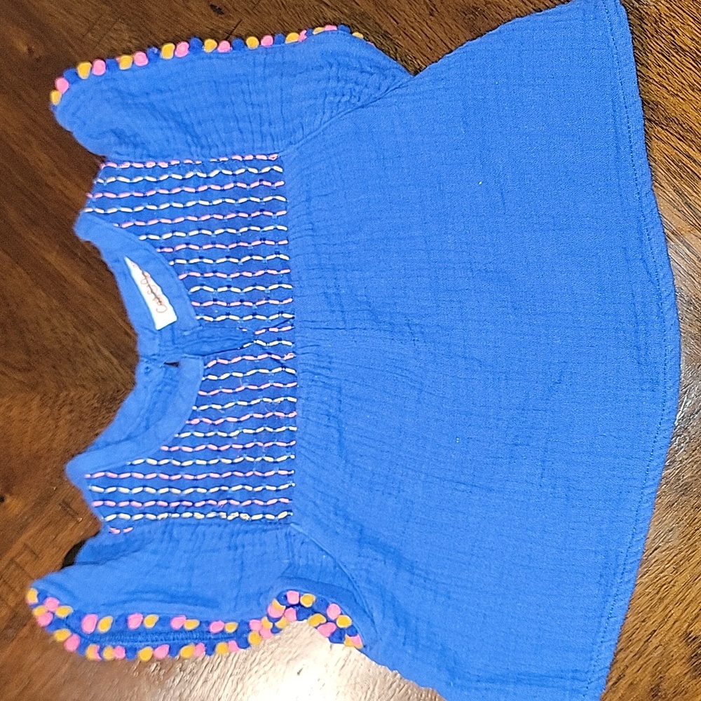 Cat & Jack Blue Blouse with Ruffle Sleeves